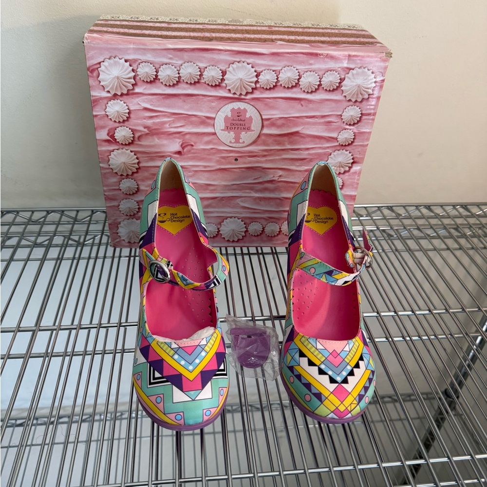 Colorful Geometric Mary Jane Shoes